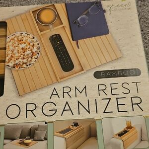 🖤C5❤️🔹️Bamboo Arm Rest Organizer - Natural